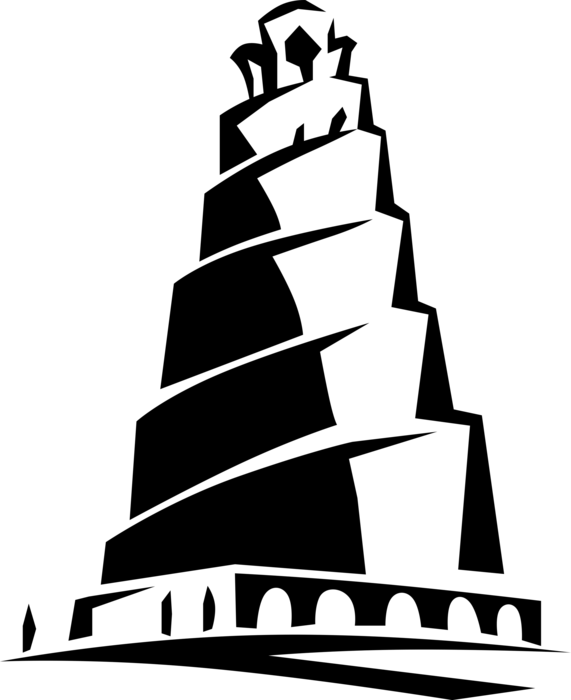 Vector Illustration Of Great Mosque Of Samarra With - Great Mosque Of Samarra Clipart (571x700), Png Download