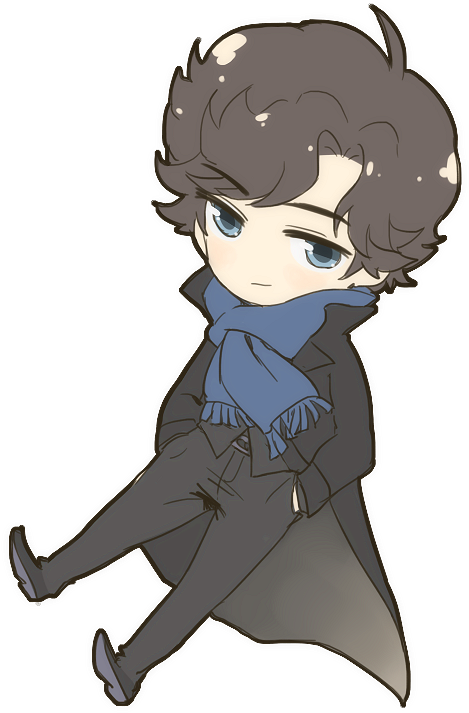Svg Royalty Free Sh Chibi By Bone Kun Spn Sherl - Sherlock Holmes Bbc Chibi Clipart (500x725), Png Download