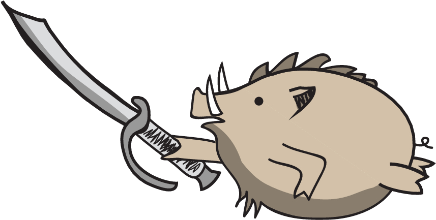Black Collar Arms Pork Sword Logo - Cartoon Clipart (881x460), Png Download