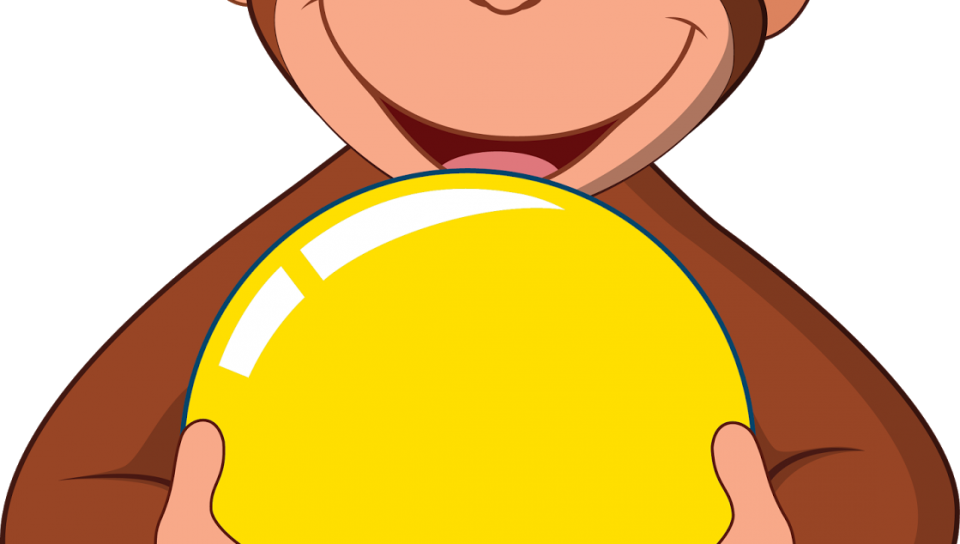 Curious George In The Cap Coloring Pages For Kids Printable - Curious George Hd Clipart (960x544), Png Download