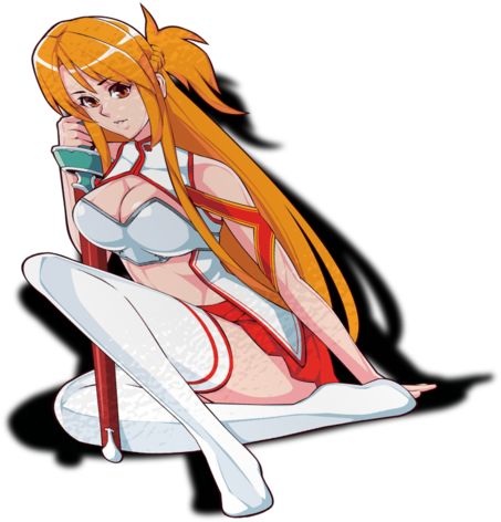 Asuna W/ Sword Waifu Sticker - Cartoon Clipart (1280x1280), Png Download
