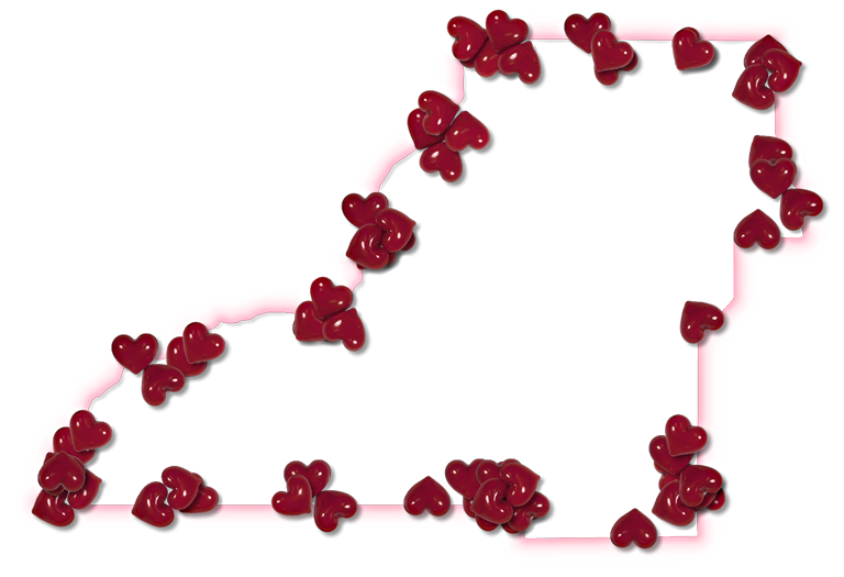 A Map Of Leon With A Pink Glow Outline And Randomly - Floral Design Clipart (768x525), Png Download