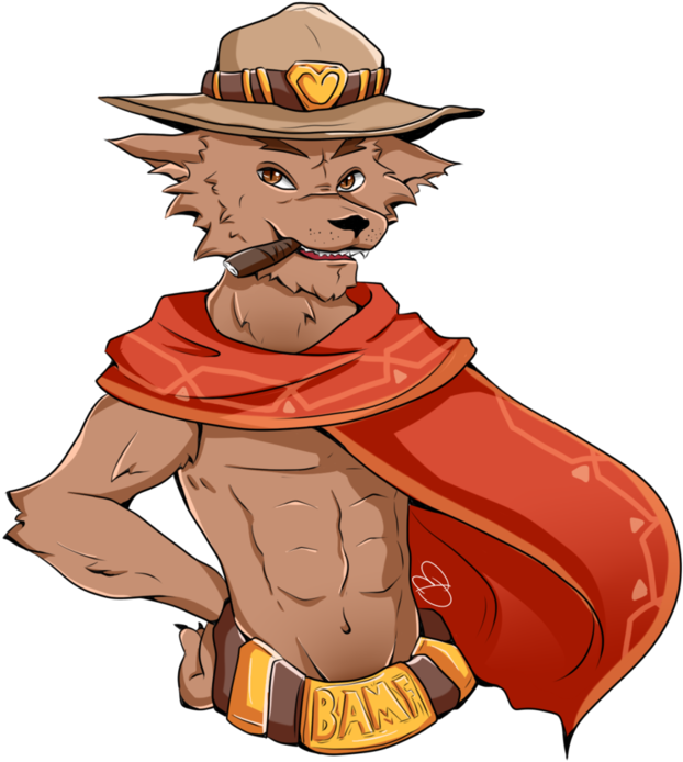 Mccree Hat Png - Mccree Furry Clipart (774x1032), Png Download