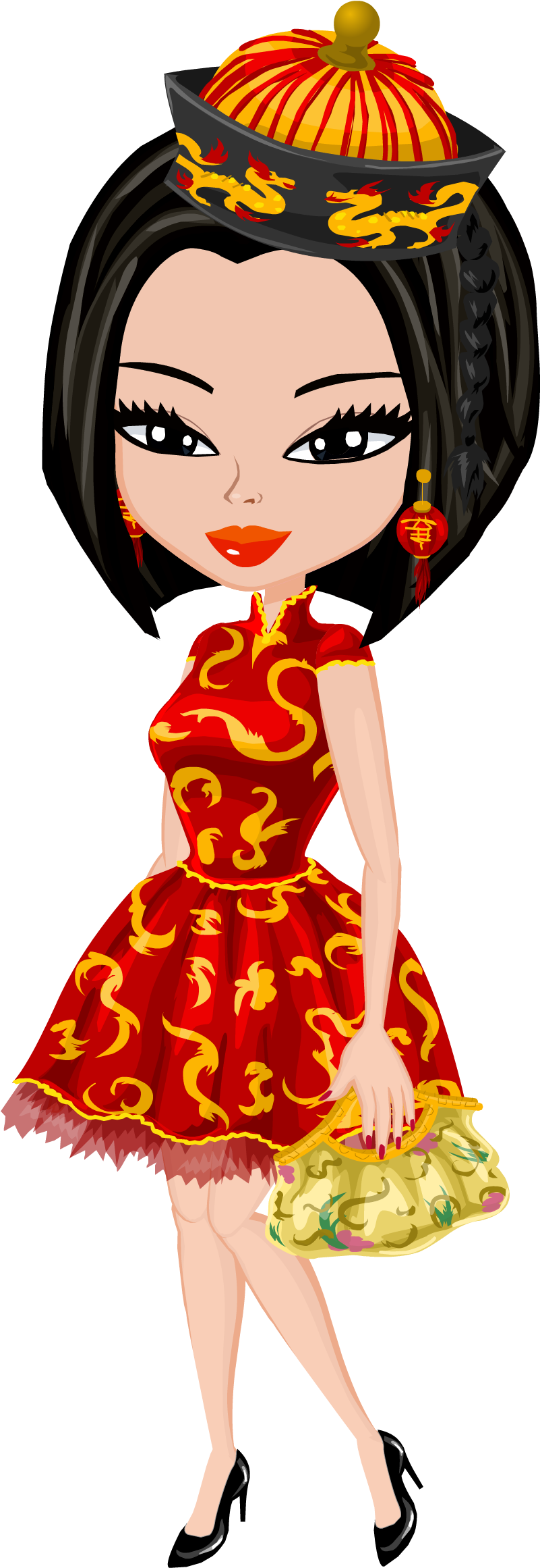 Chinese Clipart Costume Chinese - Chinese New Year Costume Png Transparent Png (800x2352), Png Download