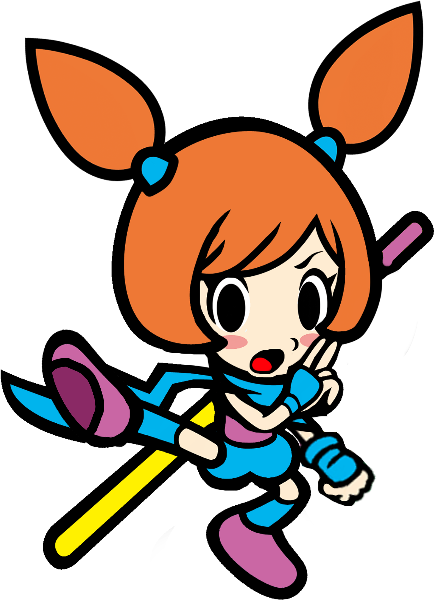 Kicking Ana - Kat And Ana Png Game And Wario Clipart (1408x1958), Png Download