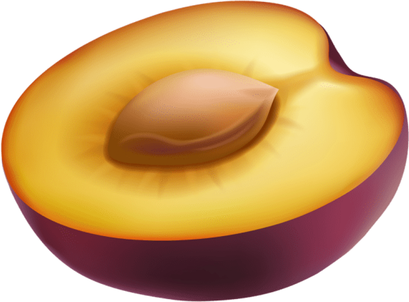 Free Png Half Prune Png - Fruit Clipart (850x628), Png Download
