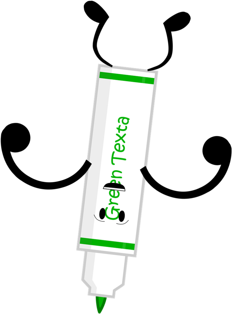 Green Texta Pose Without Lid Clipart (848x1039), Png Download
