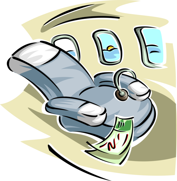 Vector Illustration Of Jet Aircraft Airplane Reclining - American Airlines Saved $40000 In 1987 By Eliminating Clipart (681x700), Png Download