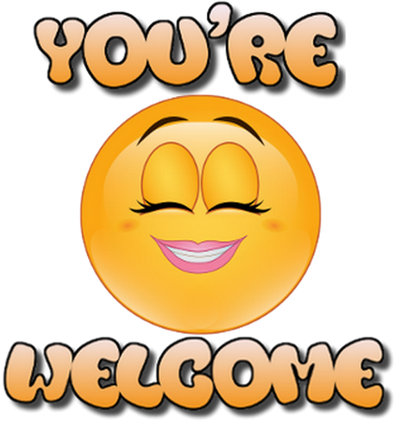 Emoji World You're Welcome - Smiley Clipart (618x618), Png Download