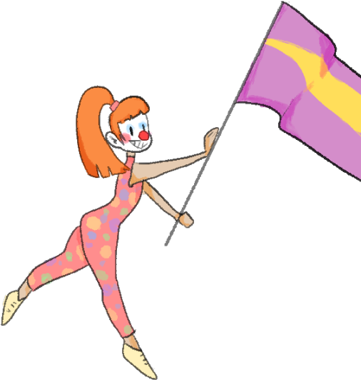 Color Guard Clown - Cartoon Clipart (540x630), Png Download