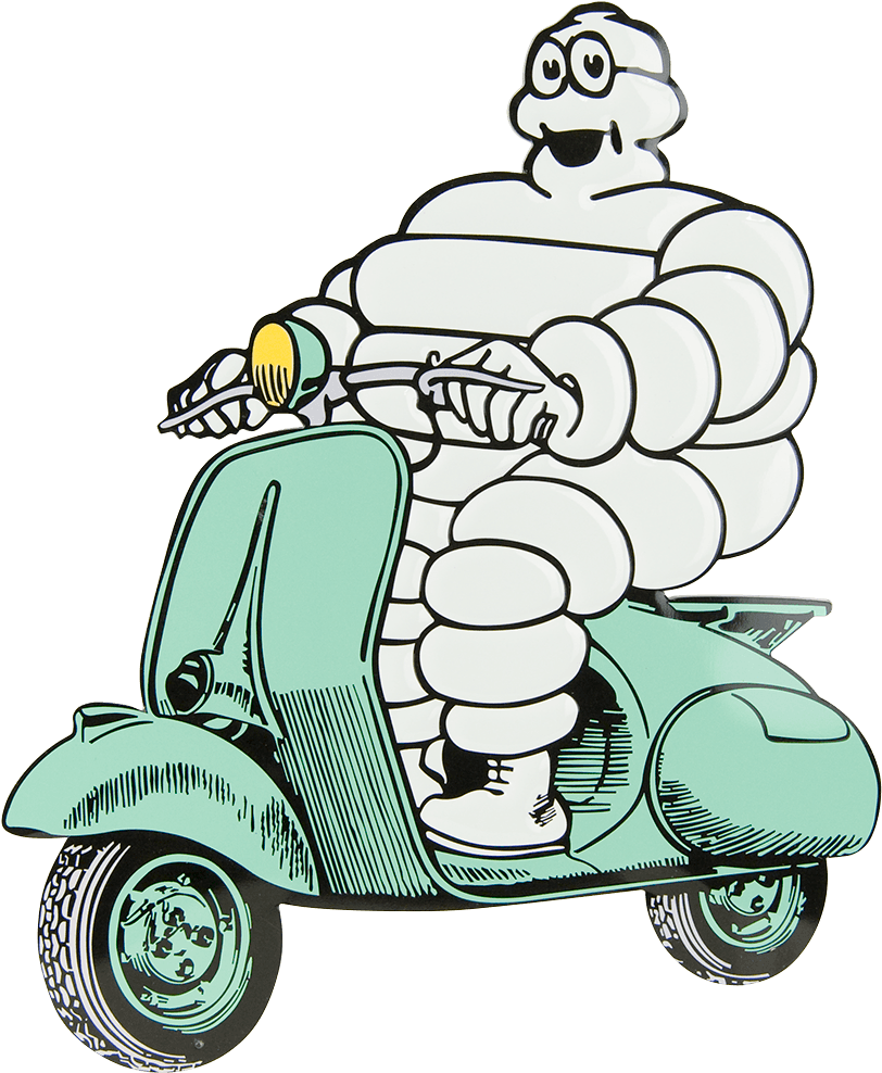 Michelin Man On Scooter Clipart (1000x1000), Png Download