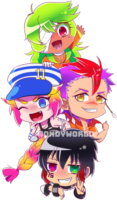 Prison With Bright Colors And Sparkles, That's What - Nanbaka Chibi Clipart (500x666), Png Download