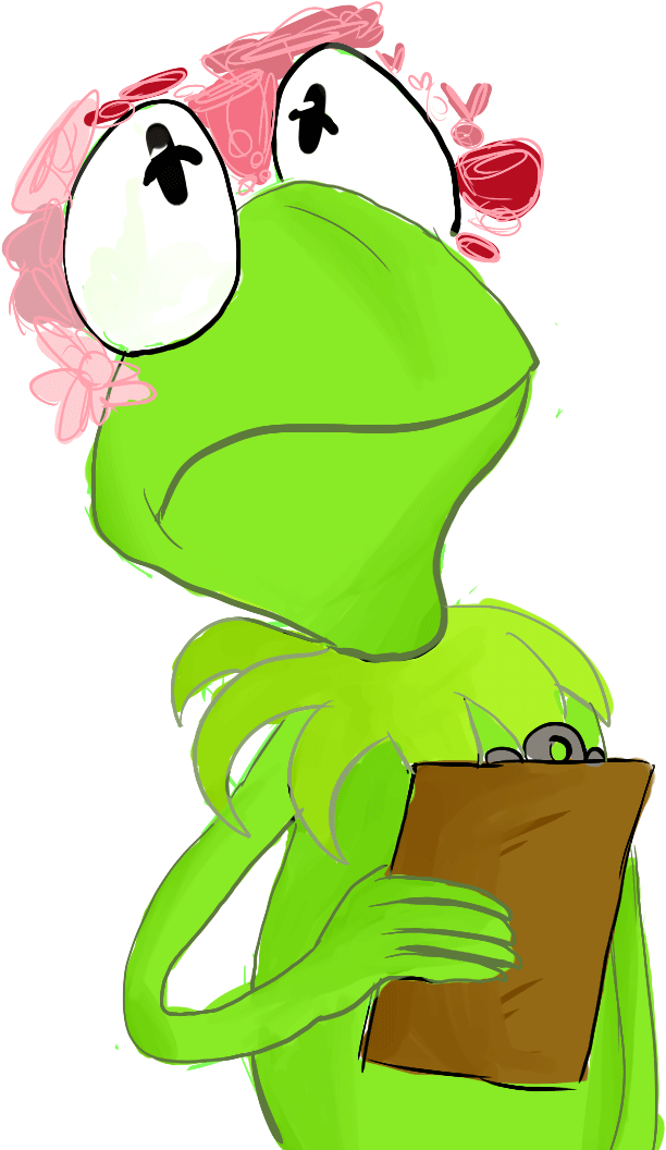 “ I Can Draw Kermit The Frog In Flower Crowns All I - Cartoon Clipart (762x1068), Png Download