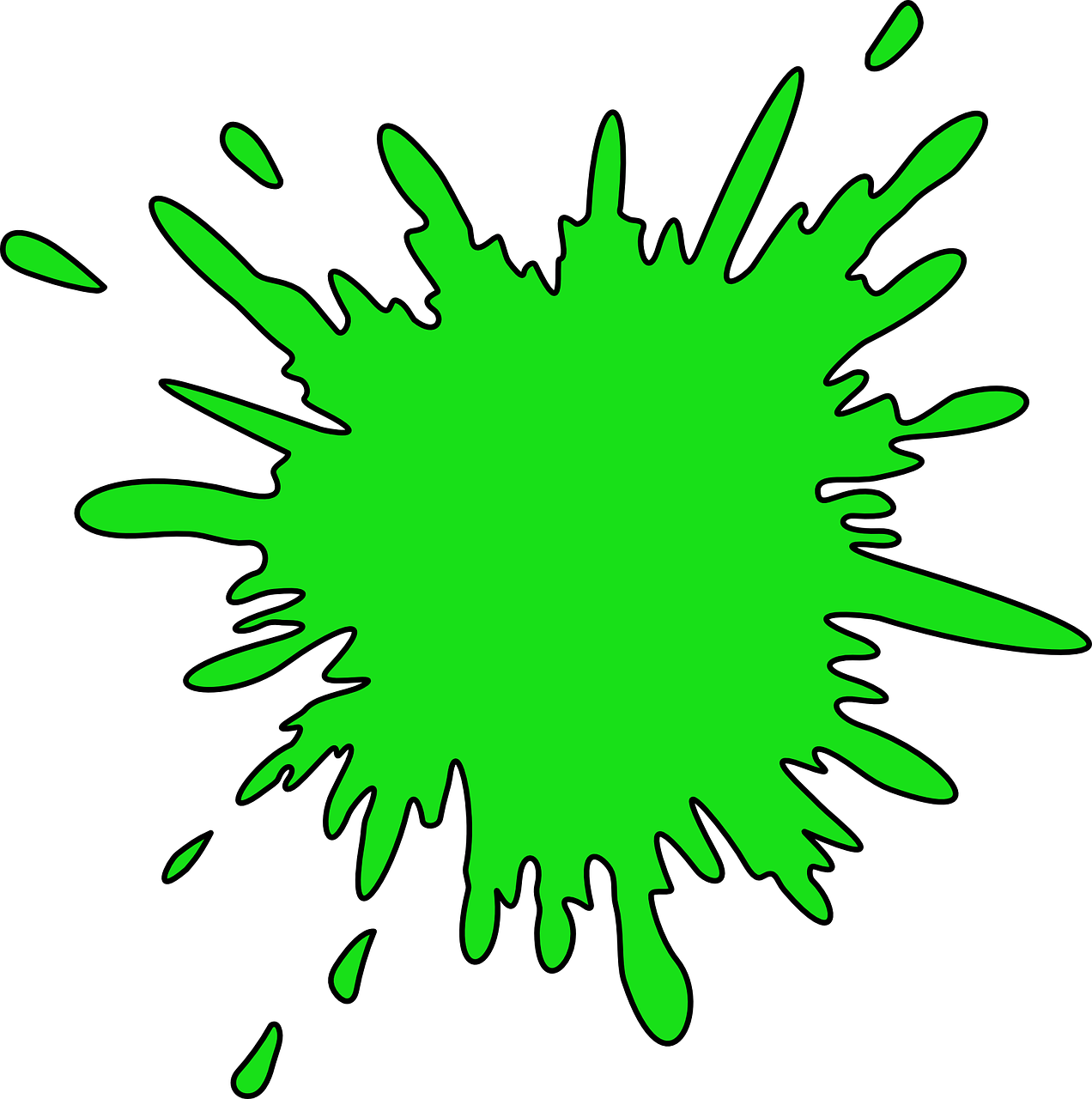 Splat Green Mess - Splash Clip Art - Png Download (1272x1280), Png Download