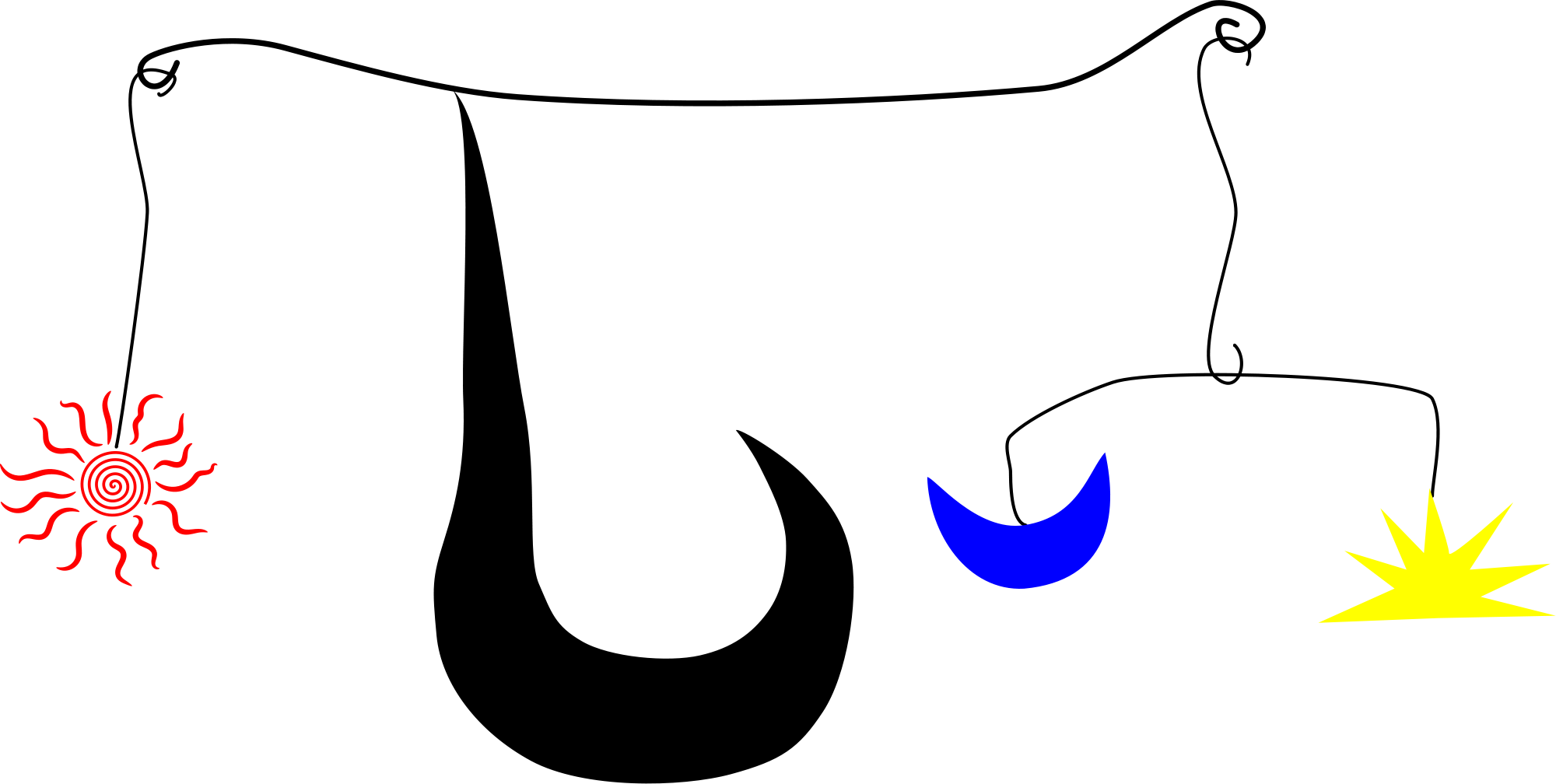 Open - Alexander Calder Png Transparente Clipart (2000x1008), Png Download