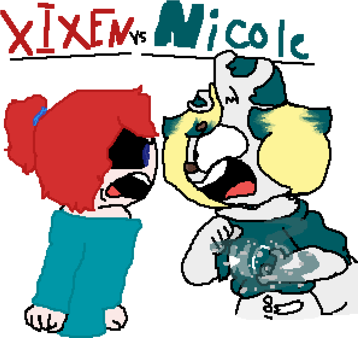 Xixen Vs Nicolee - Cartoon Clipart (1200x1200), Png Download
