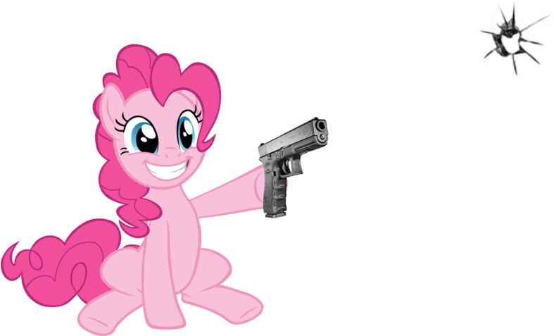 Artist Needed, Bullet Hole, Earth Pony, Female, Fourth - My Little Pony Pinkie Pie Gun Clipart (800x580), Png Download