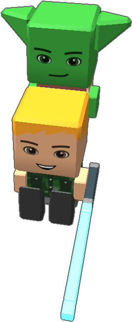 When Luke Was Getting Trained By Yoda - Cartoon Clipart (768x768), Png Download