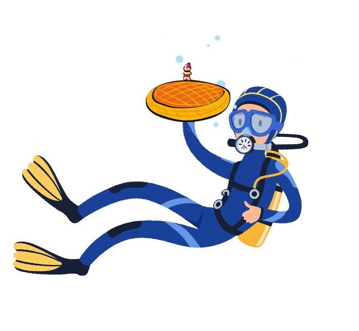 Un Plongeur Gourmand Clipart (723x648), Png Download