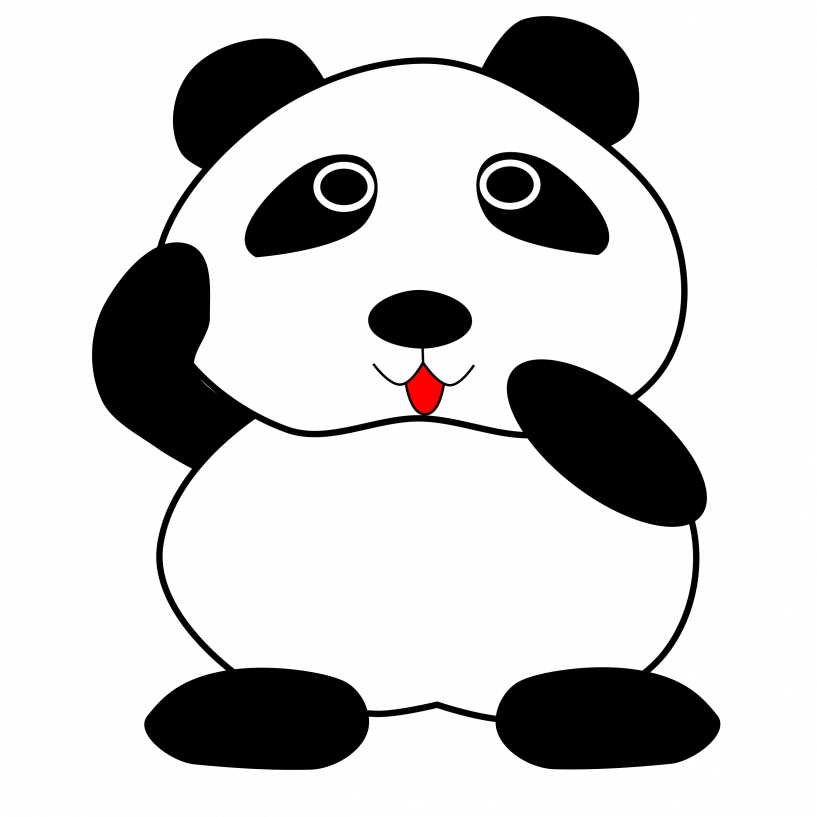 Pandas Monochrome Clipart (817x817), Png Download