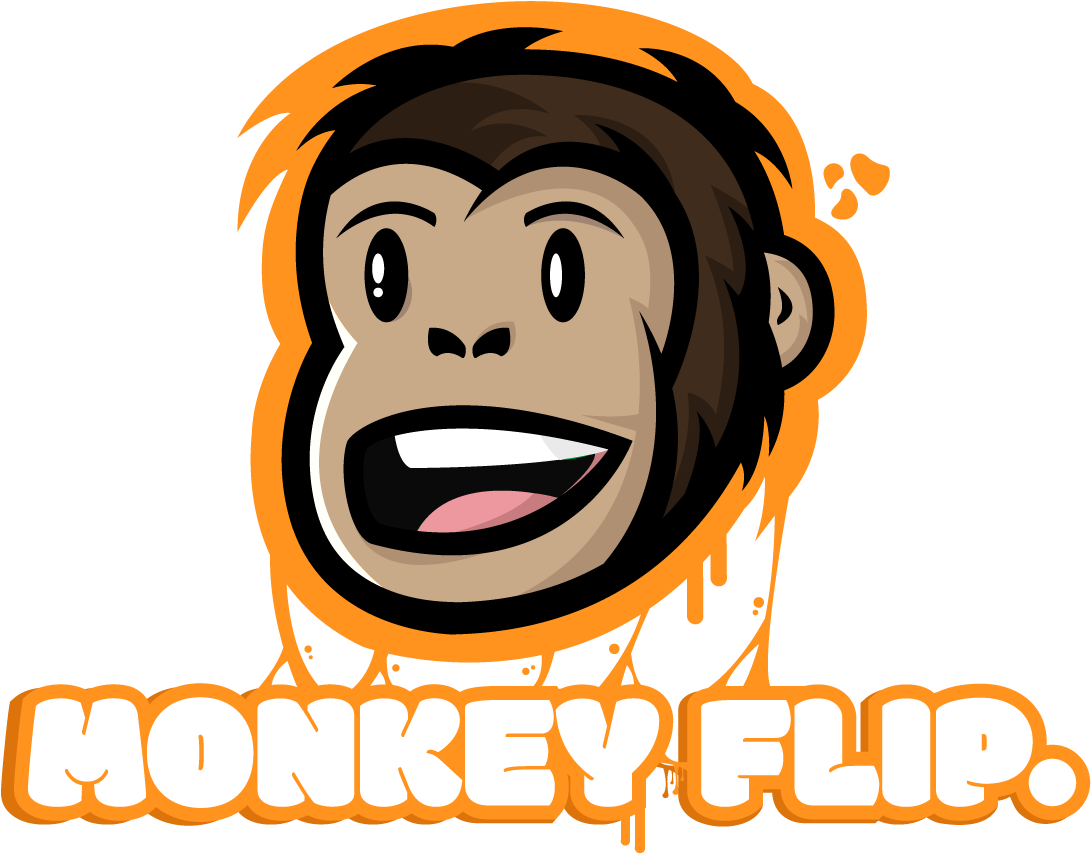 Logo For Monkey Flip - Illustration Clipart (1400x893), Png Download