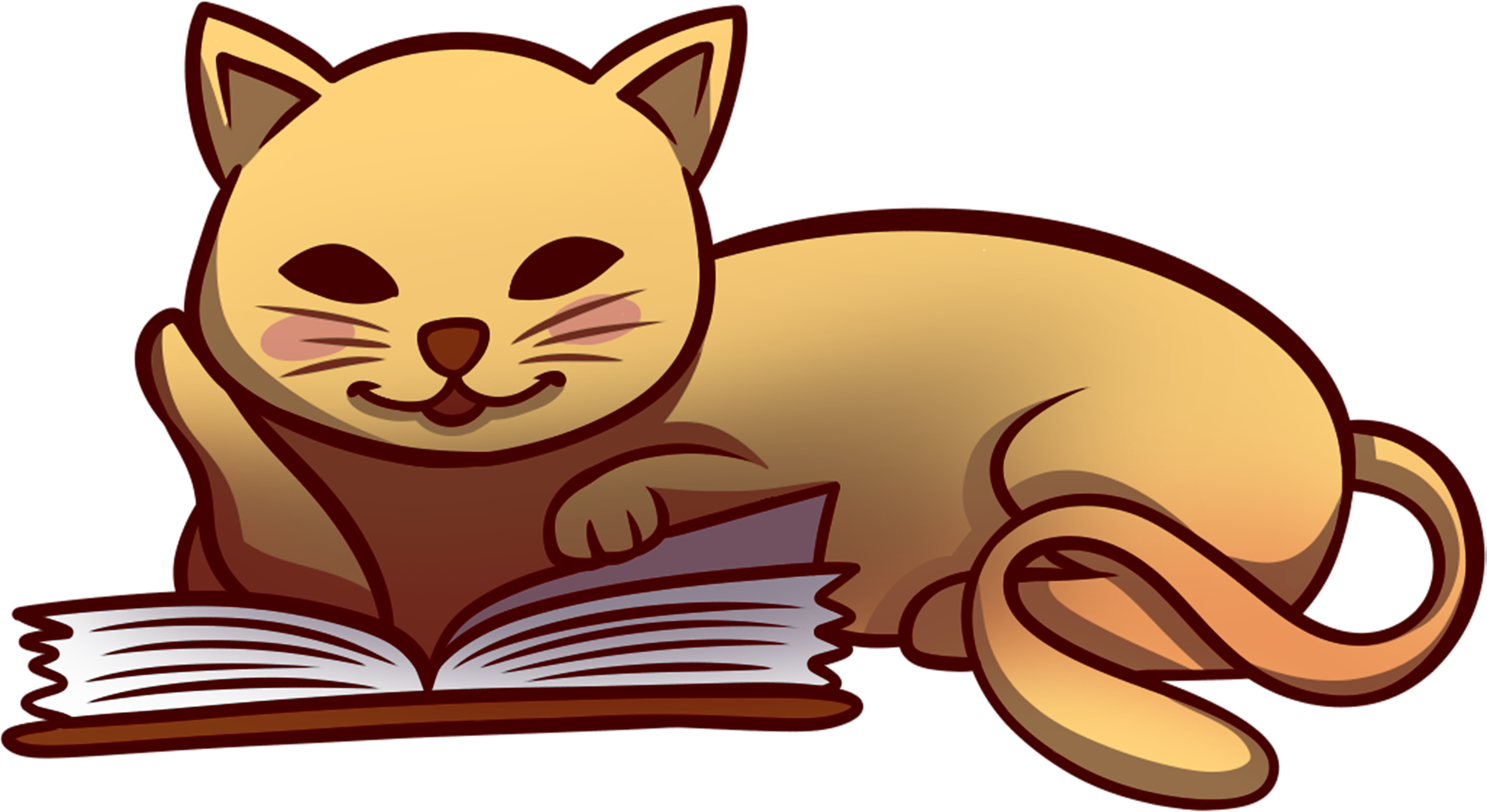 Cartoon cat reader