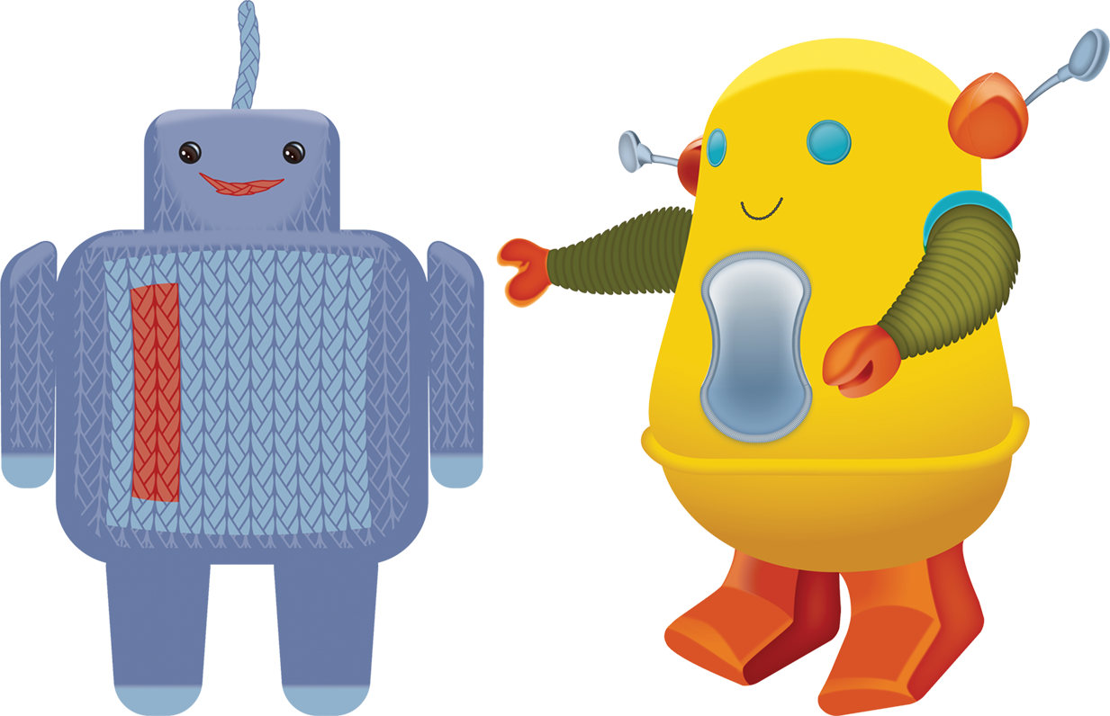 The Party Was Inspired By Two Plush Robots Of Owens - Cartoon Clipart (1233x796), Png Download