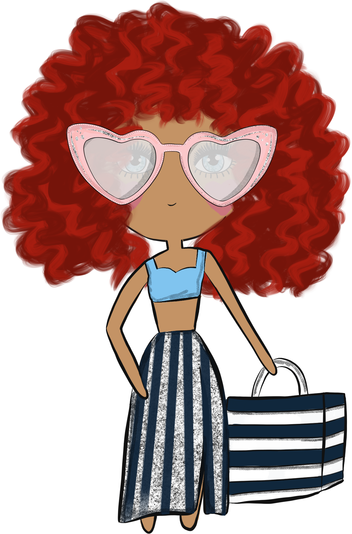 Pretty Dolls - Rest Day - Cartoon Clipart (1192x1804), Png Download