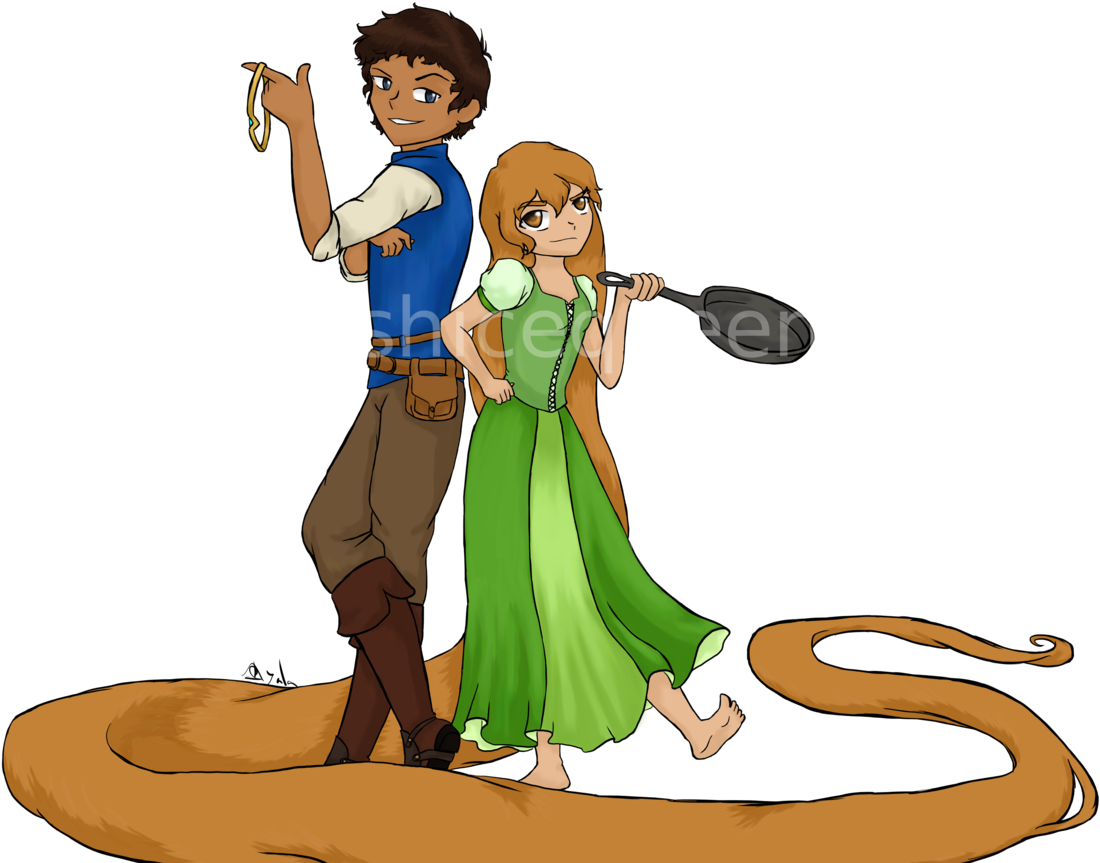 Some Tangled Au Pidge With A Frying Pan Is Something - Cartoon Clipart (1280x905), Png Download