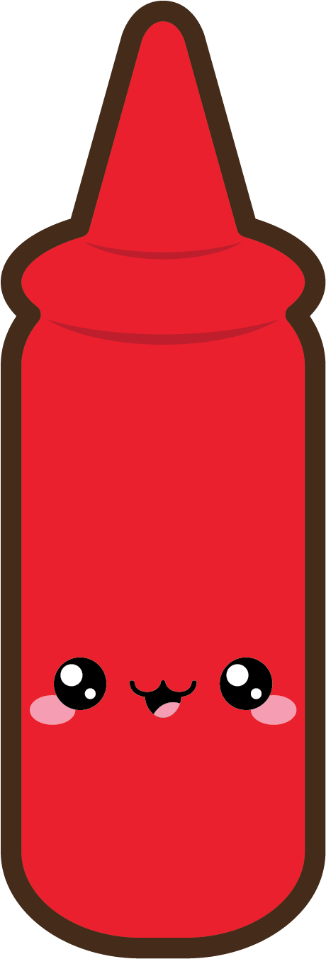Cute Ketchup Clipart (558x1404), Png Download