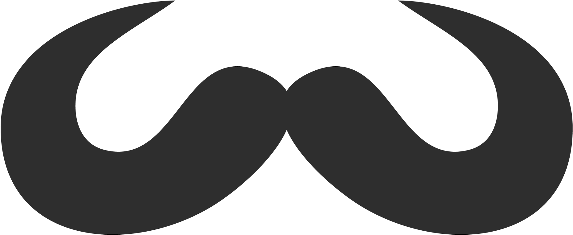 Mustache Clipart Png - Clip Art Transparent Png (2000x1094), Png Download