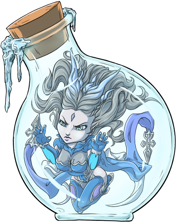 Shiva In A Bottle - Cartoon Clipart (750x750), Png Download
