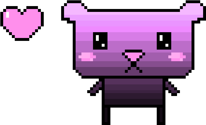 Gradient Bear Full Body With Heart - Cartoon Clipart (1040x590), Png Download