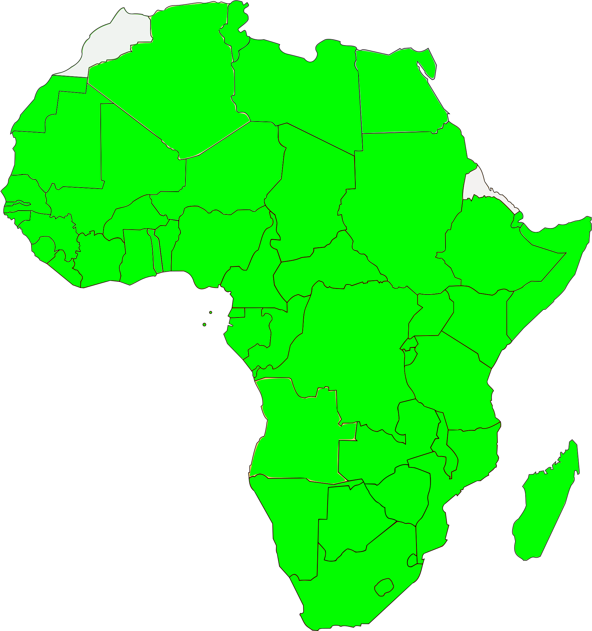 Open - Monarchies In Africa Map Clipart (2000x2050), Png Download