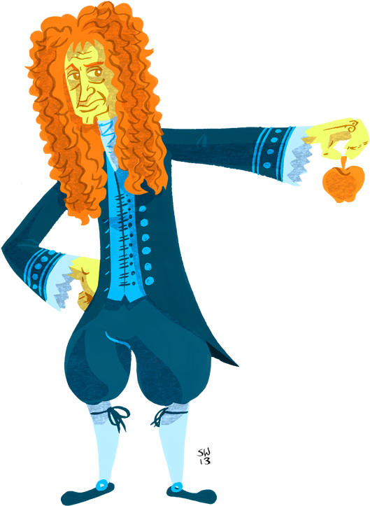 Isaac Newton - Illustration Clipart (561x842), Png Download