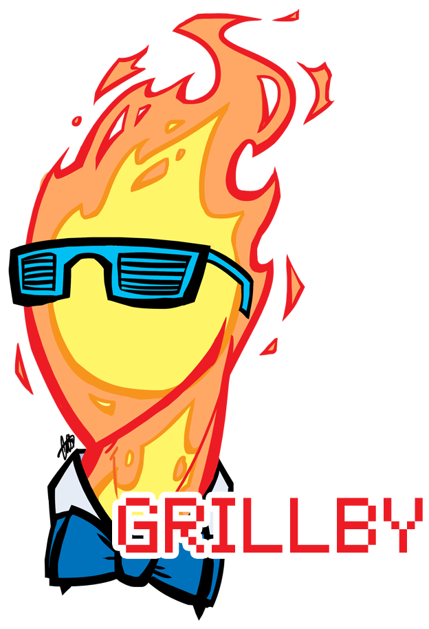 “grillby In Shutter Shades Headshot Commission For Clipart (624x914), Png Download