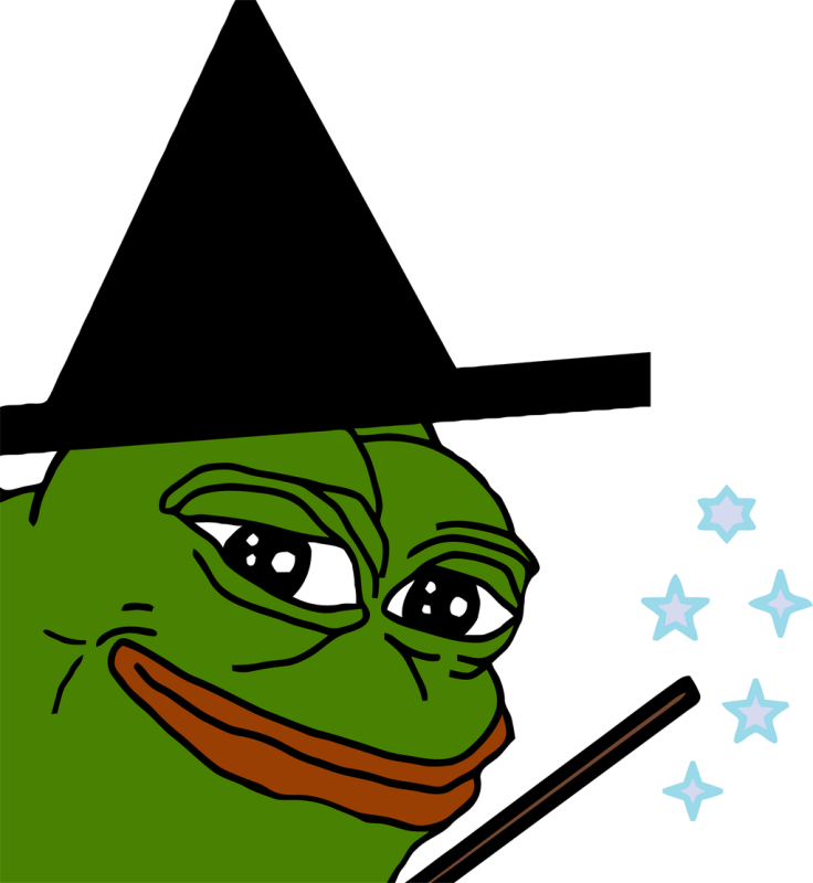 Pin Yoda Head Clipart - Pepe The Frog Magician - Png Download (736x800), Png Download