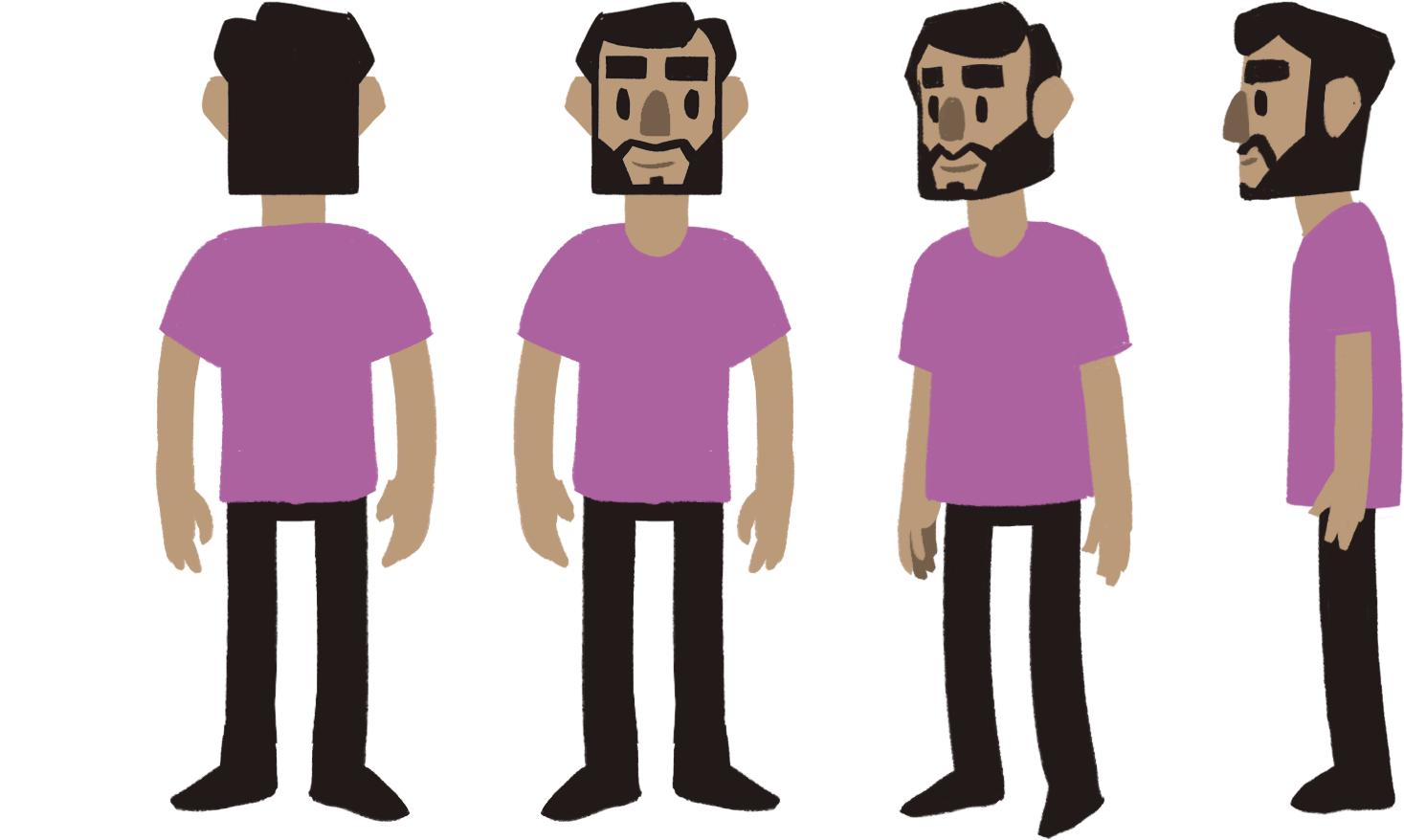 Hussain Character Turnaround - Cartoon Clipart (1920x1080), Png Download