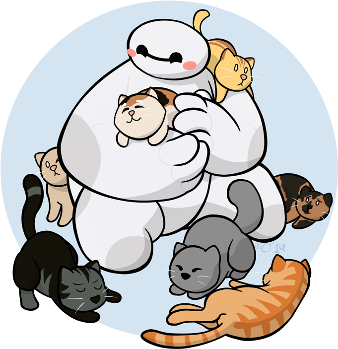 44 Images About Big Hero 6 On We Heart It - Baymax Cats Clipart (800x800), Png Download