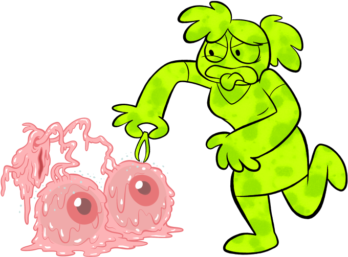 [1] An Eyeball's Louse - Cartoon Clipart (700x521), Png Download