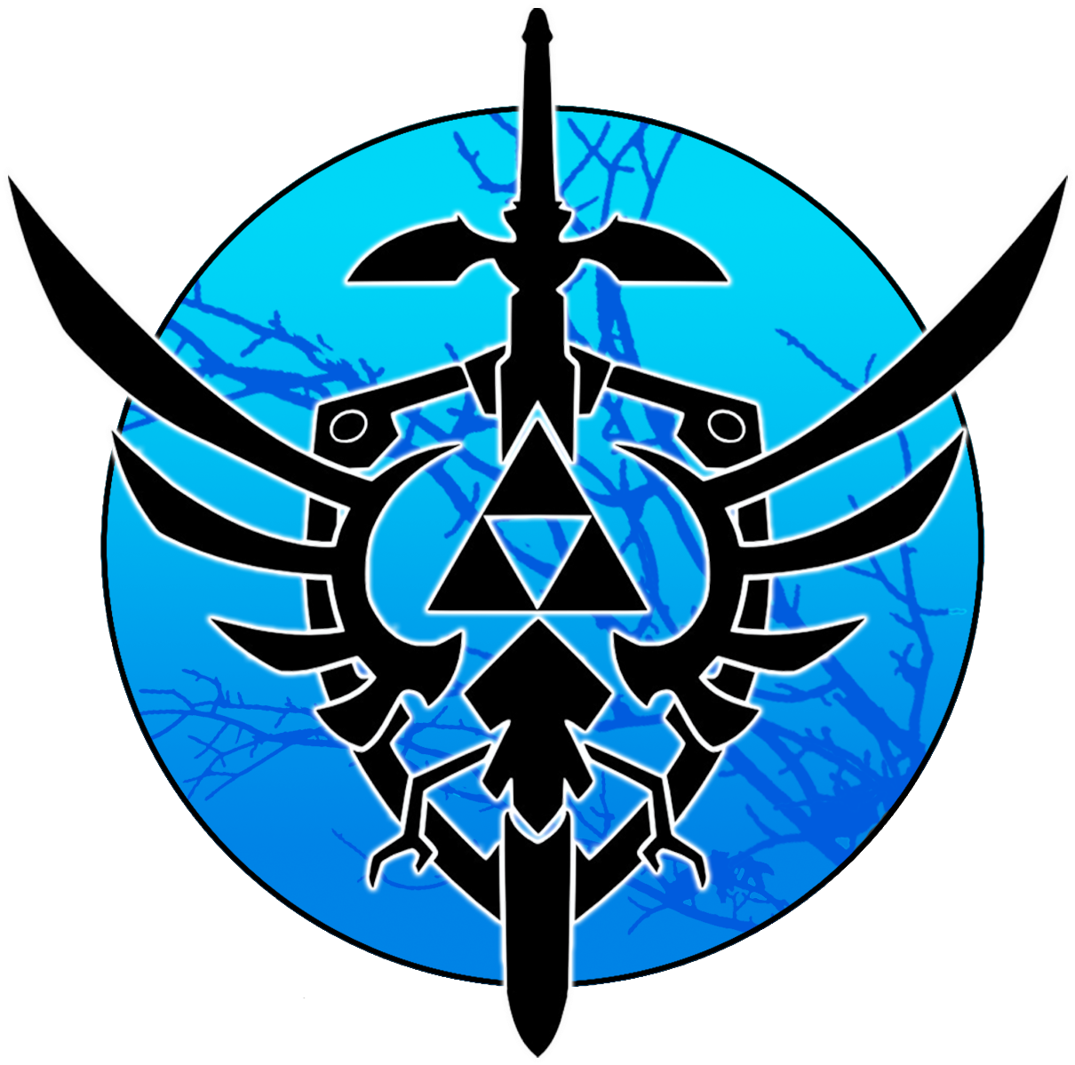 Jpg Black And White Library Triforce Willow Tree Designs Clipart (1210x1199), Png Download