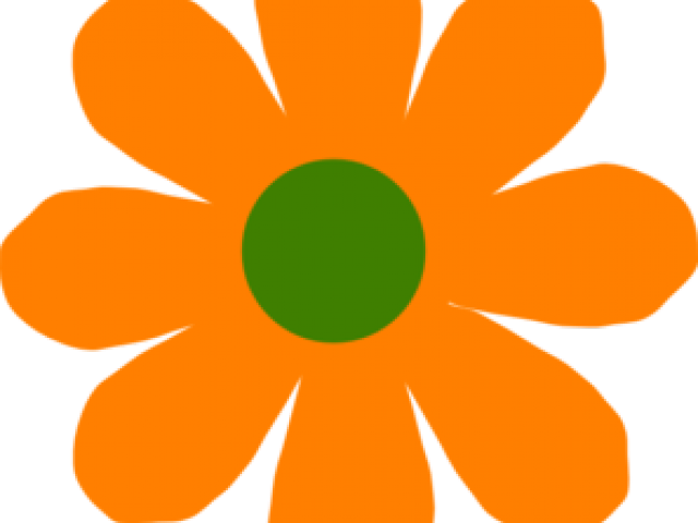 Orange Flower Clipart Chrysanthemum - Clip Art - Png Download (640x480), Png Download