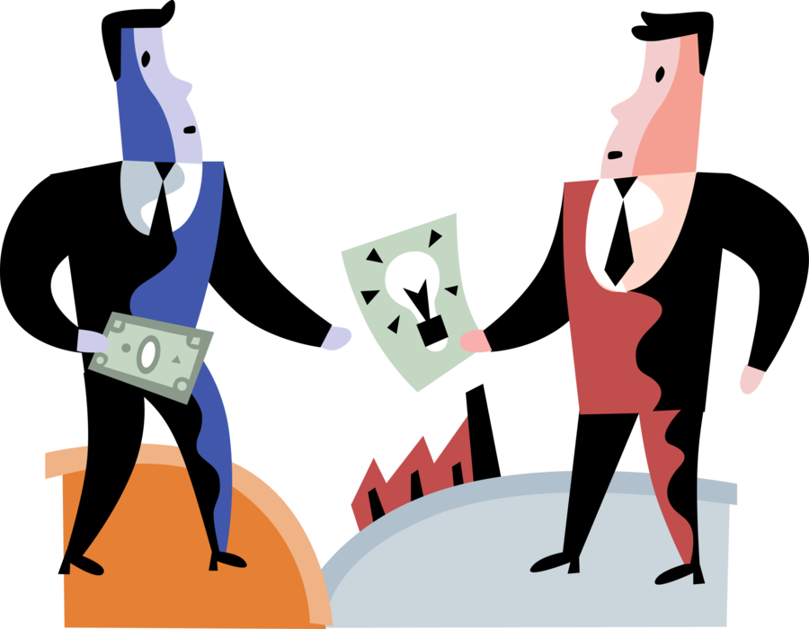 Vector Illustration Of Businessman Pays Cash Money - Cartoon Clipart (900x700), Png Download