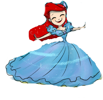 Png Download Princess Ariel As Cinderella By Vanessaswann - Cartoon Clipart (800x543), Png Download