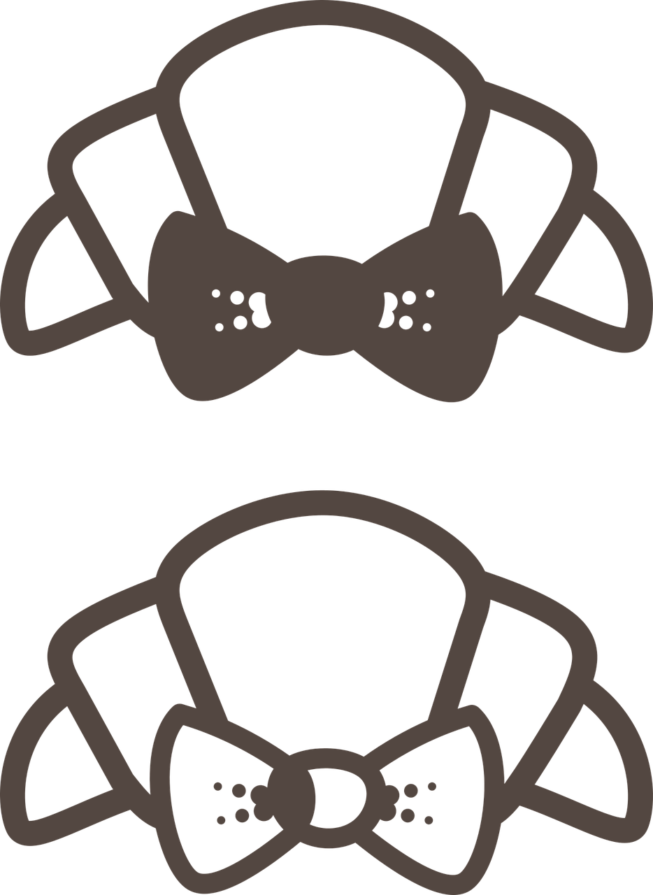Croissant Bow Tie - Croissant Clipart Png Transparent Png (934x1280), Png Download