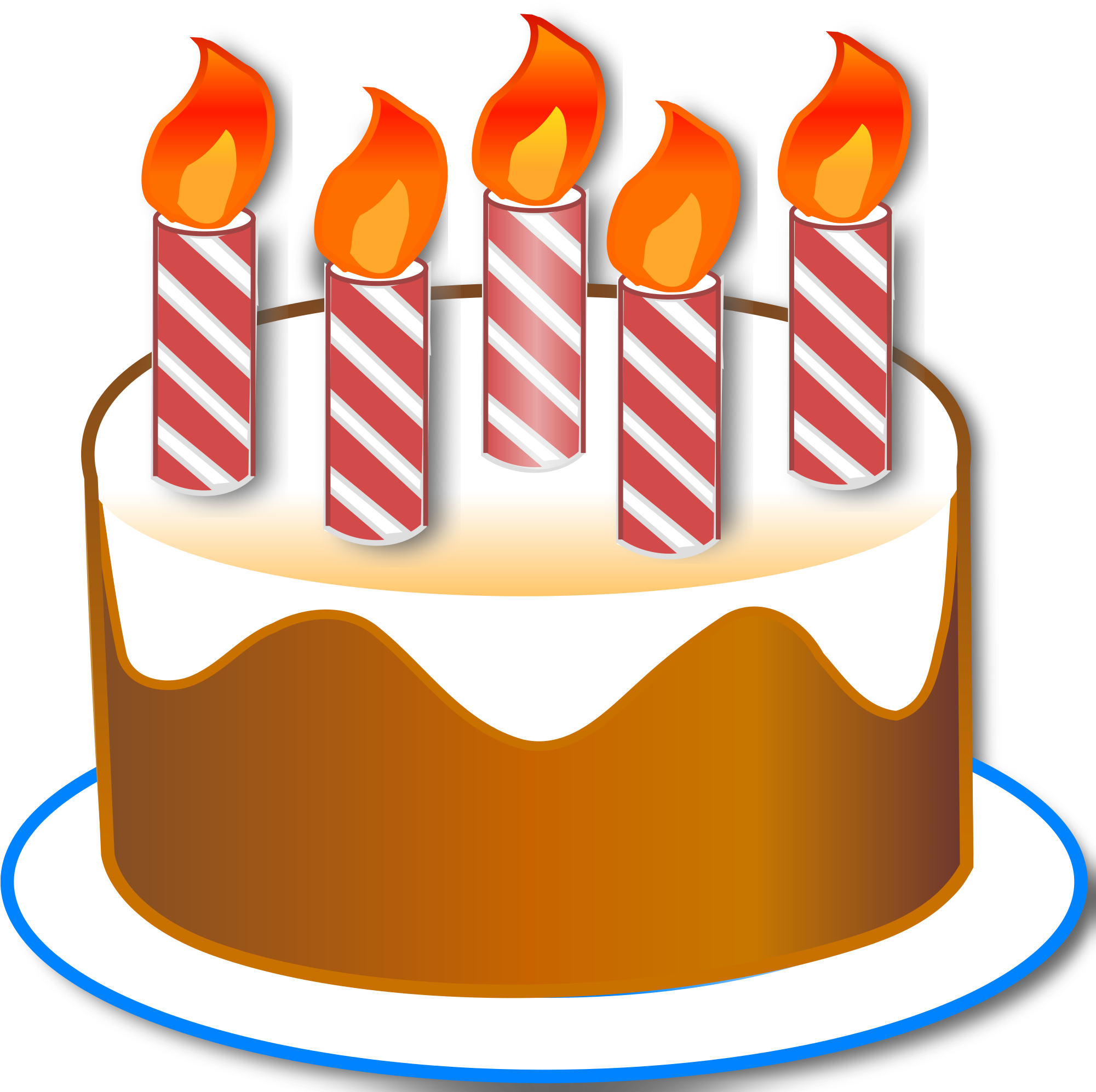 Open - 5 Candle Birthday Cake Clipart (2000x2000), Png Download