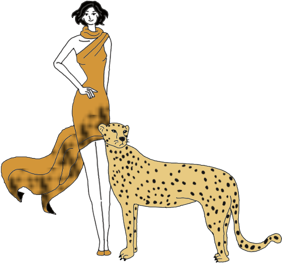 Predator Dream Meaning - Cheetah Totem Pole Drawing Clipart (600x600), Png Download