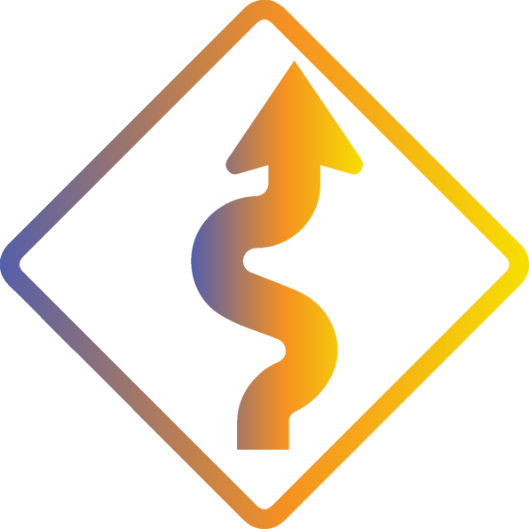 First Impact Icon - Arrows On Road Signs Clipart (596x596), Png Download