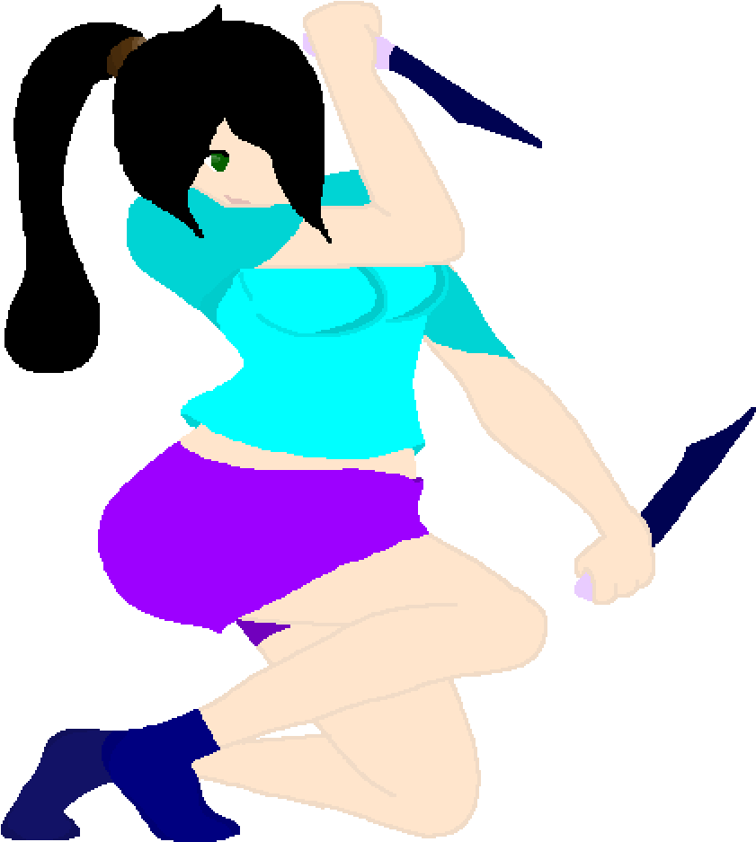 Rosie With Knives - Illustration Clipart (1000x1000), Png Download