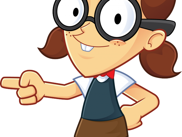 Geek Clipart Nerd Glass - Girl Pointing Clipart - Png Download (640x480), Png Download